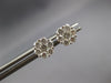 ESTATE .59CT DIAMOND 14KT WHITE GOLD 3D CLASSIC FLOWER STUD EARRINGS