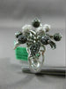 ESTATE EXTRA LARGE 4.65CT WHITE & BLACK DIAMOND 14KT WHITE GOLD 3D FLOWER RING
