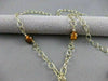 ESTATE DESIGNER 14K Y GOLD LARGE MURANO GLASS HANGING LARIAT NECKLACE 20" #2693