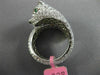 ESTATE LARGE 4.68CT DIAMOND & AAA EMERALD 18KT WHITE GOLD PAVE PANTHER FUN RING