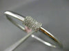 ESTATE .42CT DIAMOND 14K WHITE GOLD 3D SQUARE BOW DESIGN CLASSIC BANGLE BRACELET
