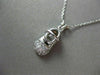 ESTATE .25CT DIAMOND 14KT WHITE GOLD HANDCRAFTED BABY SHOE PENDANT CHARM #20882
