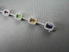 ESTATE 18KT 6.81CT MULTI COLOR EMERALD CUT SAPPHIRE & DIAMONDS GOLD BRACELET