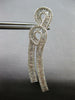 3.61CT DIAMOND 18KT WHITE GOLD 3D ROUND & BAGUETTE DOUBLE SWIRL HANGING EARRINGS