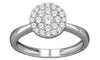 ESTATE .33CT DIAMOND 14KT WHITE GOLD CLASSIC PAVE CIRCULAR FLOWER CLUSTER RING
