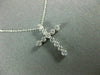 ESTATE .25CT DIAMOND 14KT WHITE GOLD 3D ROUND CLASSIC FLOATING CROSS PENDANT