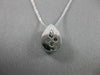 ESTATE DIAMOND SOLITAIRE TEARDROP 18KT WHITE GOLD MODERN PENDANT F VS #7561