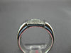 ESTATE WIDE .35CT DIAMOND 18K WHITE GOLD ROUND & PRINCESS BEZEL ANNIVERSARY RING