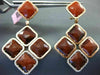 LARGE .80CT DIAMOND & TIGER EYE & QUARTZ 14KT ROSE GOLD SQUARE HANGING EARRINNGS
