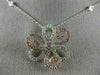 ESTATE 1.18CT WHITE & PINK DIAMOND 18KT WHITE & ROSE GOLD 3D FLOWER PENDANT