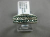 WIDE .56CT WHITE & BLUE DIAMOND 14K WHITE GOLD 3D 3 ROW WEDDING ANNIVERSARY RING