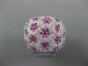 EXTRA LARGE 4.11CT DIAMOND & AAA PINK SAPPHIRE 18KT WHITE GOLD MULTI FLOWER RING