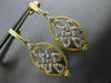 ESTATE .11CT DIAMOND 14K 2 TONE GOLD FILIGREE FLOWER LOVE KNOT HANGING EARRINGS