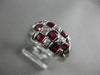 ESTATE 1.83CT DIAMOND & AAA RUBY 14KT WHITE GOLD 3D MULTI ROW ETOILE FUN RING