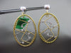 ESTATE LARGE .36CT DIAMOND 18K WHITE & YELLOW GOLD 3D OVAL SQUARE WOVEN EARRINGS