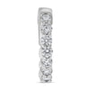 .71CT DIAMOND 14KT WHITE GOLD 8 STONE SHARED PRONG HUGGIE HOOP HANGING EARRINGS