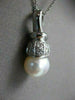 ESTATE .24CT DIAMOND & AAA SOUTH SEA PEARL 14KT WHITE GOLD PENDANT & CHAIN 19615