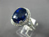 ESTATE LARGE 9.14CT DIAMOND & AAA SAPPHIRES 14KT WHITE GOLD OVAL ENGAGEMENT RING