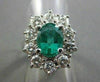 ESTATE LARGE 3.44CT DIAMOND & AAA COLOMBIAN EMERALD 18KT WHITE GOLD CLUSTER RING