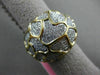 ESTATE LARGE 1.38CT DIAMOND 18K WHITE & YELLOW GOLD HANDCRAFTED PAVE NUGGET RING