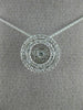ESTATE .25CT DANCING DIAMOND 14K WHITE GOLD CLUSTER DOUBLE HALO FLOATING PENDANT