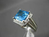 ESTATE WIDE 3.5CTW DIAMOND & AAA EXTRA FACET BLUE TOPAZ 14K WHITE GOLD HALO RING