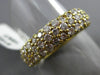 ANTIQUE WIDE 3.50CT DIAMOND 18KT YELLOW GOLD MULTI ROW ETERNITY PAVE RING #19289