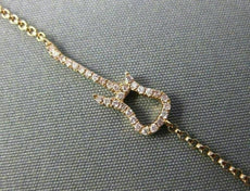 ESTATE .09CT PINK ROUND DIAMOND 18KT ROSE GOLD 3D GUITAR CLASSIC FUN BRACELET