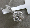 ESTATE .63CT DIAMOND 18K WHITE GOLD SQUARE CLUSTER FLOATING PENDANT CHAIN F/G VS
