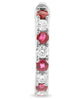 1.17CT DIAMOND & AAA RUBY 14K WHITE GOLD 3D INSIDE OUT HOOP HANGING EARRINGS