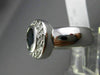 ESTATE LARGE .83CT DIAMOND & SAPPHIRE 14K WHITE GOLD BEZEL HALO ENGAGEMENT RING