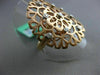 ESTATE LARGE .20CT DIAMOND 18KT ROSE GOLD 3D OPEN FLOWER FILIGREE ETOILE RING