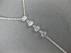 ESTATE .26CT DIAMOND 14KT WHITE GOLD 3D ELONGATED 5 STONE LARIAT LOVE NECKLACE
