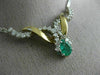 ANTIQUE 1.95CT DIAMOND & AAA EMERALD 14K WHITE & YELLOW GOLD SWIRL NECKLACE 6871
