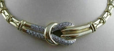ESTATE 1.50CTW DIAMOND 14K WHITE YELLOW GOLD FANCY NECKLACE 19.75" FG VVS #21540