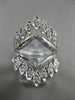 ANTIQUE DIAMOND 14KT WHITE GOLD FILIGREE ENGAGEMENT RING INSERT 27MM WIDE #21169