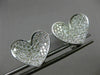 ESTATE LARGE 2.0CT DIAMOND 18KT WHITE GOLD 3D PAVE LOVE HEART CLIP ON EARRINGS