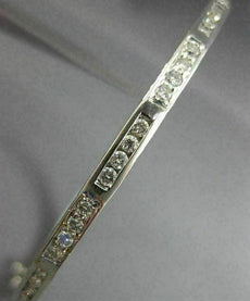 ANTIQUE 1.10CT ROUND CUT DIAMOND 18KT WHITE GOLD FILIGREE BANGLE BRACELET #19087