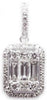 .68CT DIAMOND 18KT WHITE GOLD ROUND & BAGUETTE SQUARE INVISIBLE FLOATING PENDANT