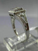 ESTATE .33CT DIAMOND 14KT WHITE GOLD 3D SQUARE HALO PAVE MLGRAIN FRIENDSHIP RING
