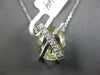 5.88CT DIAMOND & AAA GREEN AMETHYST 14KT WHITE GOLD OVAL X LOVE FLOATING PENDANT