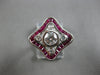LARGE 1.17CT DIAMOND & AAA RUBY 18KT WHITE GOLD ENGAGEMENT RING 28179
