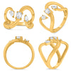 LARGE .64CT DIAMOND 14K YELLOW GOLD PEAR SHAPE EMERALD CUT INFINFINITY LOVE RING
