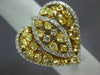 ESTATE EXTRA LARGE 2.88CT WHITE & FANCY YELLOW DIAMOND 18K TWO TONE GOLD 3D RING