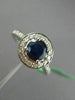 ESTATE 1.31CT DIAMOND & AAA SAPPHIRE 18KT WHITE GOLD 3D HALO ENGAGEMENT RING