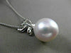 ESTATE LARGE .07CT DIAMOND 14KT WHITE GOLD AAA SOUTH SEA PEARL BUTTERFLY PENDANT
