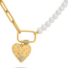 .40CT DIAMOND & AAA SOUTH SEA PEARL 14KT YELLOW GOLD HEART SHAPE ETOILE NECKLACE