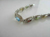ESTATE 27CT MULTI COLOR EMERALD CUT 14K W GOLD BRACELET