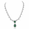 LARGE 17.69CT DIAMOND & AAA EMERALD 18K 2 TONE GOLD 3D TEAR DROP LARIAT NECKLACE