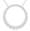 LARGE 1.0CT DIAMOND 14KT WHITE GOLD 3D CIRCLE OF LIFE GRADUATING LOVE NECKLACE